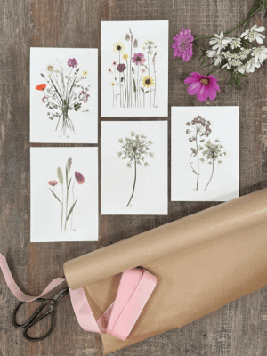 tørret blomster kort