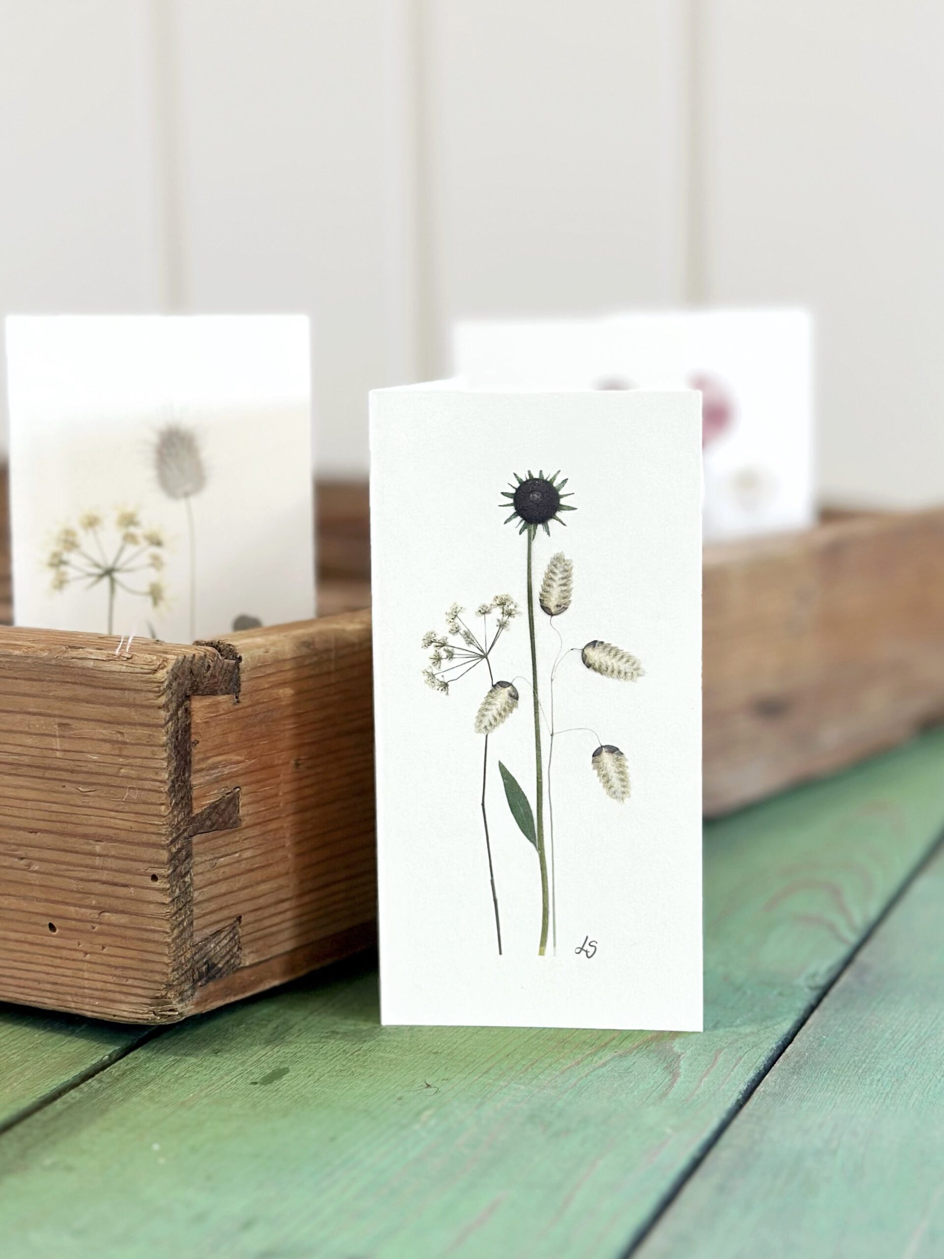 Dobbeltkort 6x12 cm - 8 stk - Grønt mix