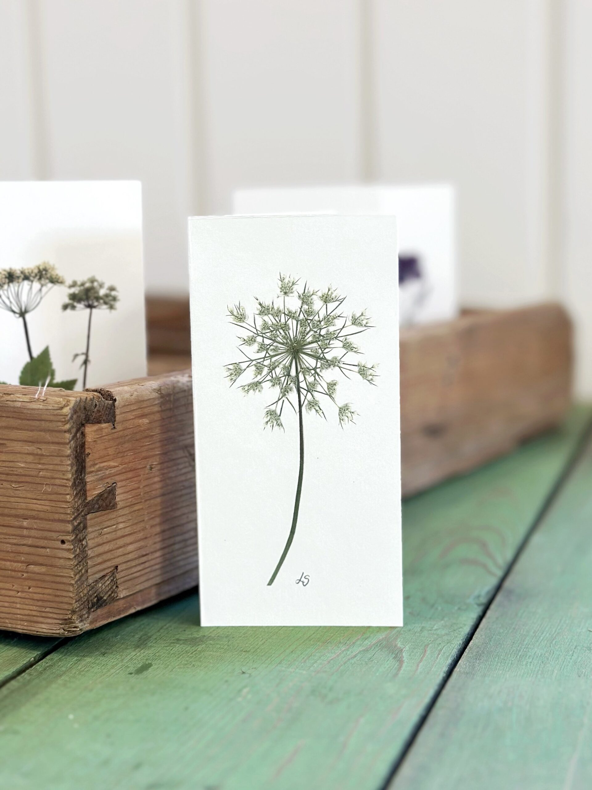 Dobbeltkort 6x12 cm - 8 stk - Grønt mix