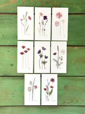 Dobbeltkort 6x12 cm - 8 stk - Rosa Mix